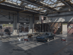 High Detail Garage 3D Model