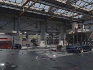 High Detail Garage 3D Model