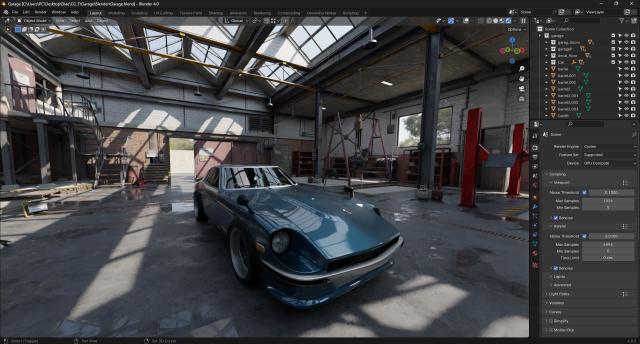 High Detail Garage 3D Model .c4d .max .obj .3ds .fbx .stl .blend 
