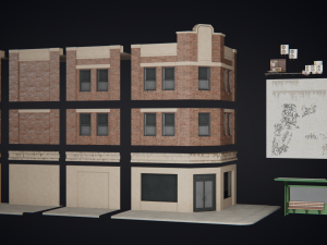 Old city street Assets Model 3D