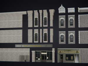 Old city street Assets Model 3D