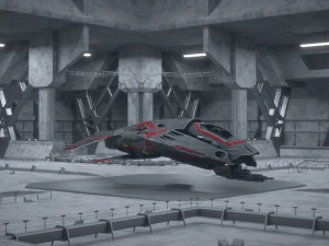 Int&eacute;rieur du hangar de science-fiction mod&egrave;le 3D Modèle 3D