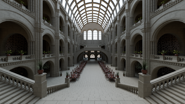 Classic Library 3D Model .c4d .max .obj .3ds .fbx .stl .blend 