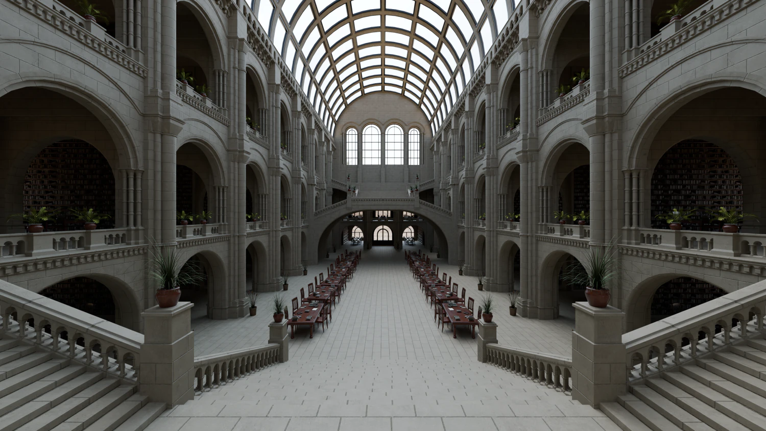 Biblioth&egrave;que classique Modèle 3D .c4d .max .obj .3ds .fbx .stl .blend 