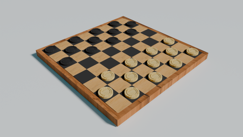 Checkers 3D Model .c4d .max .obj .3ds .fbx .stl .blend 