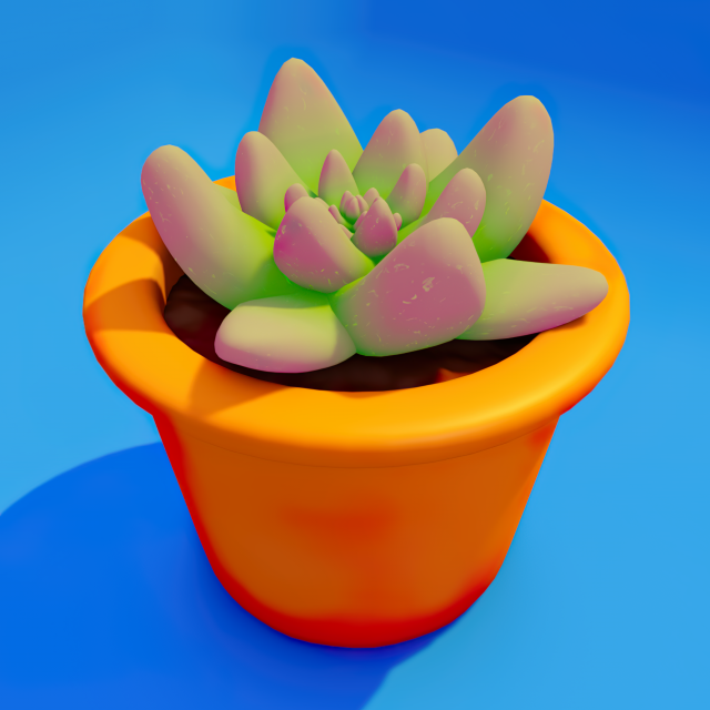 Cactus in the pot succulent 3D 모델 .c4d .max .obj .3ds .fbx .stl .blend 