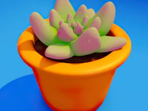 Cactus nel vaso succulento Modello 3D