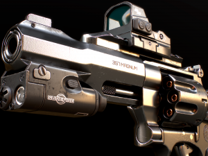 Magnum 357 Red Dot Scope Laser designator 3D Model