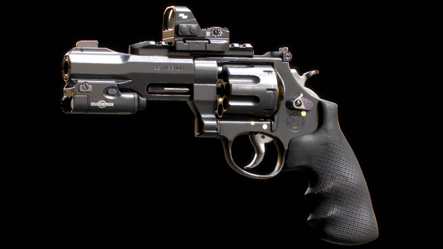 Magnum 357 Red Dot Scope Laser designator 3D Model .c4d .max .obj .3ds .fbx .stl .blend 