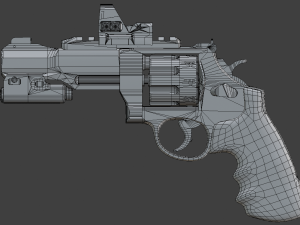 Magnum 357 Red Dot Scope Laser designator 3D Model