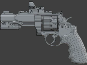 Magnum 357 Red Dot Scope Laser designator 3D Model