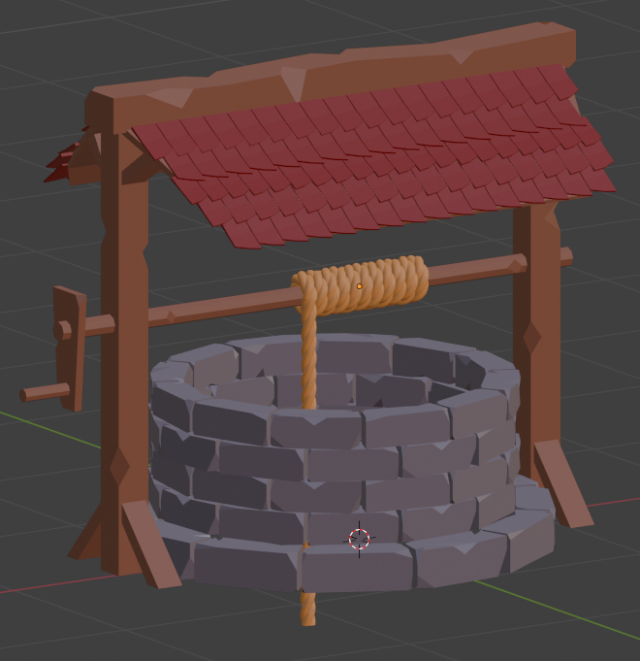 Low Poly Village Well 3D 模型 .c4d .max .obj .3ds .fbx .stl .blend