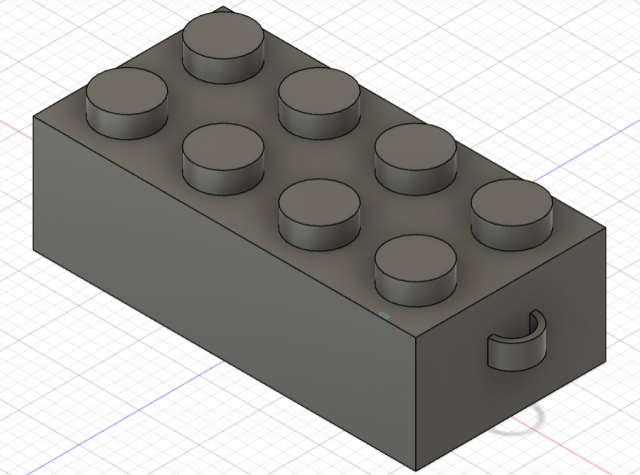 LEGO 2x4 keychain brick Modelo de Impressão 3D .c4d .max .obj .3ds .fbx .stl .blend 