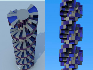 Modular rotating skyscraper 3D मॉडल