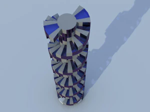 Modular rotating skyscraper 3D Model