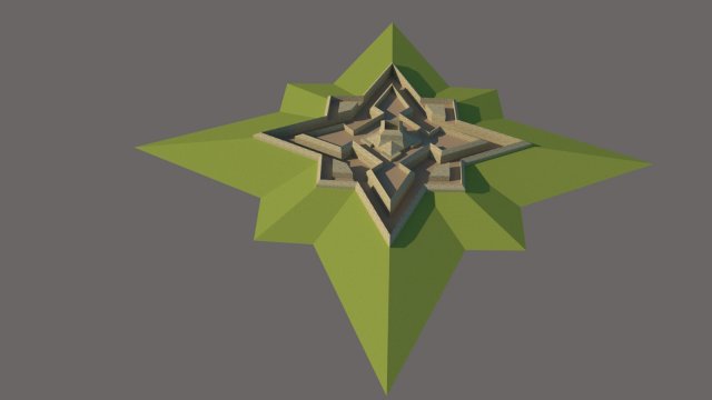Star fort Modèle 3D .c4d .max .obj .3ds .fbx .stl .blend 