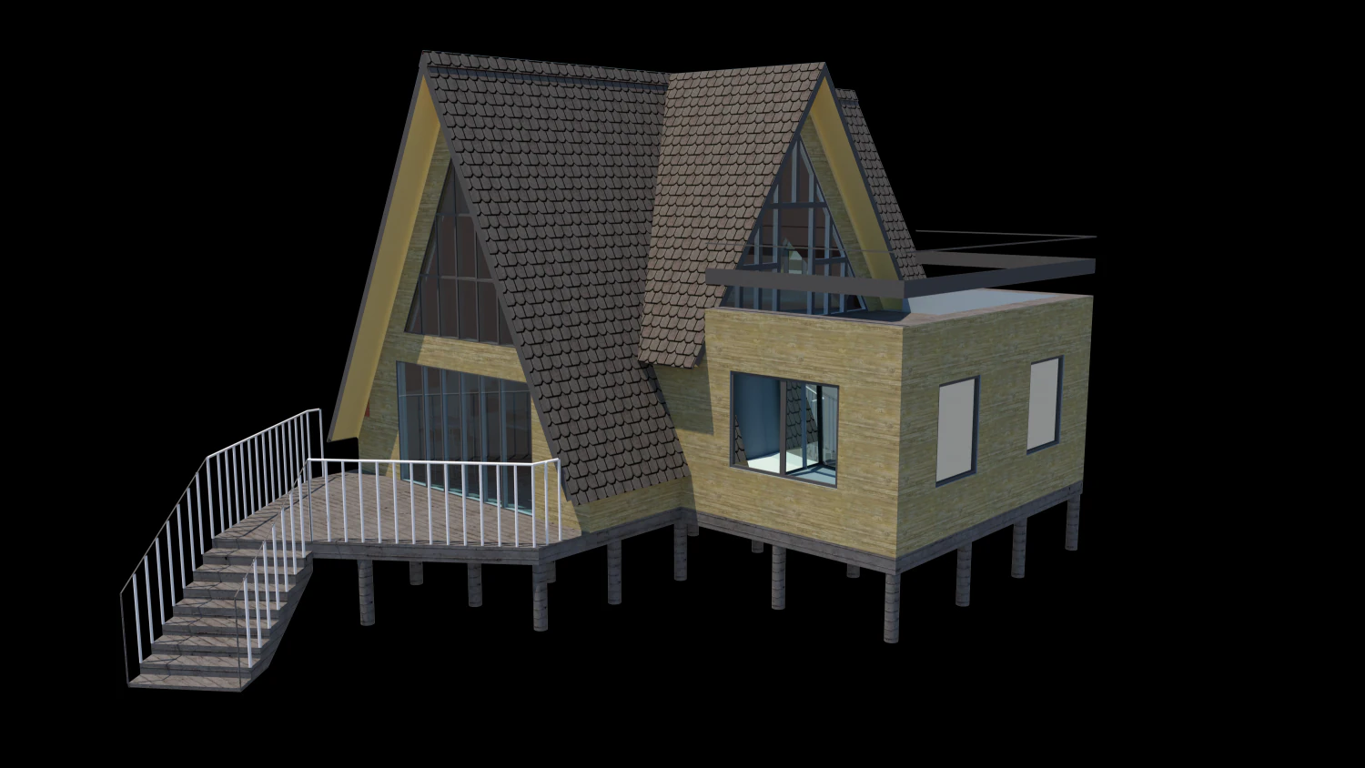 Frame house 3D Model .c4d .max .obj .3ds .fbx .stl .blend 