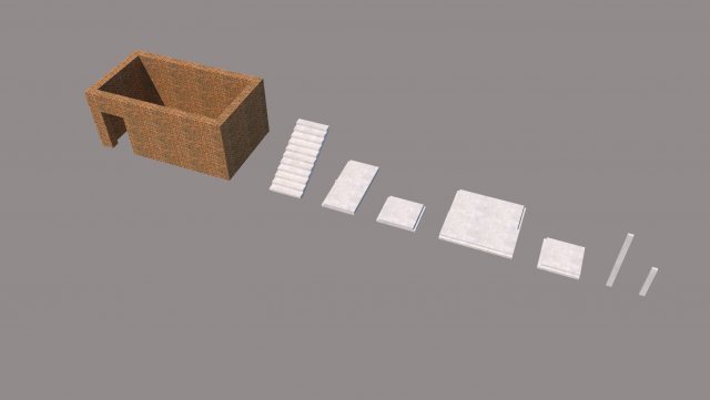 Staircase set 3D मॉडल .c4d .max .obj .3ds .fbx .stl .blend 