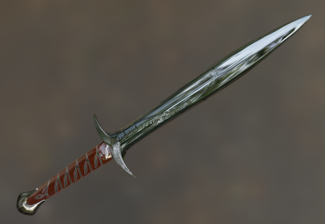 HOBBIT SWORD 3D Print Model .c4d .max .obj .3ds .fbx .stl .blend 