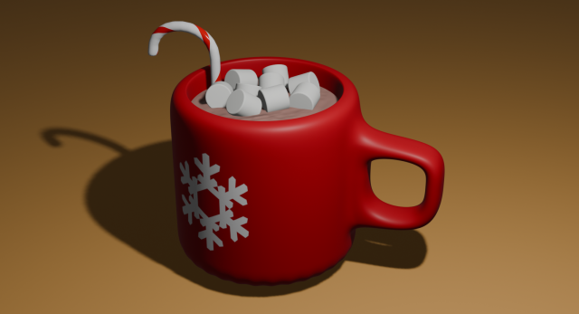 Christmas Mug 3D Model .c4d .max .obj .3ds .fbx .stl .blend 