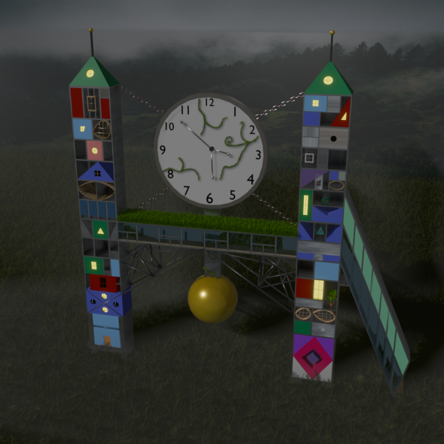 Two towers 3D-Modell .c4d .max .obj .3ds .fbx .stl .blend 