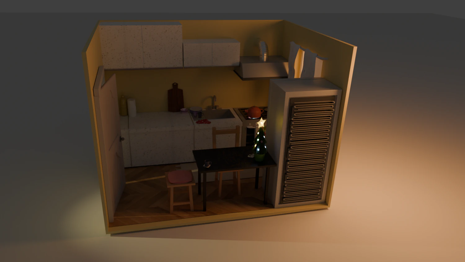 Kitchen in Khrushchev 3D Model .c4d .max .obj .3ds .fbx .stl .blend 