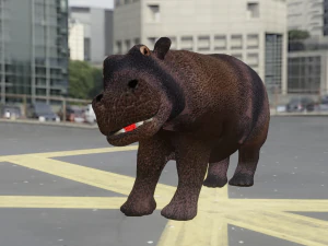 Hipop&oacute;tamo - Blender FBX RIG TEXTURADO Modelo 3D