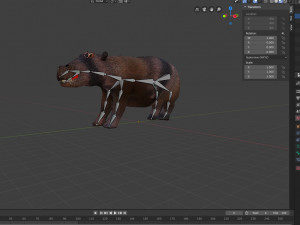 Hippopotamus - Blender FBX RIG TEXTURED 3D-Modell