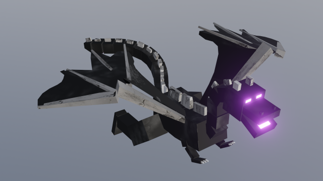 Ender Dragon Minecraft Blender 3D Модель .c4d .max .obj .3ds .fbx .stl .blend 