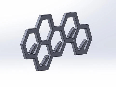 Keyholder honeycomb 3D Print Model