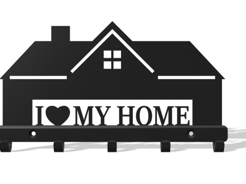 Key hanger I LOVE MY HOME 3D Print Model