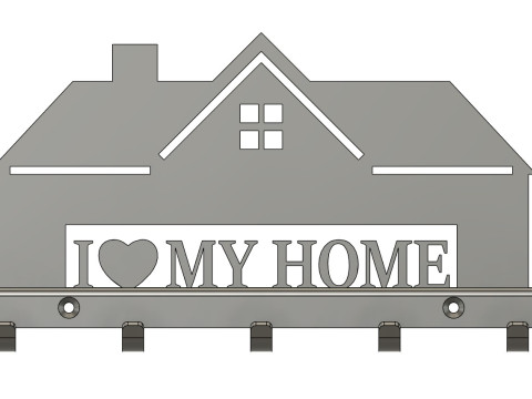 Key hanger I LOVE MY HOME 3D Print Model