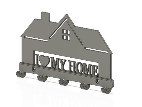 Key hanger I LOVE MY HOME 3D Print Model