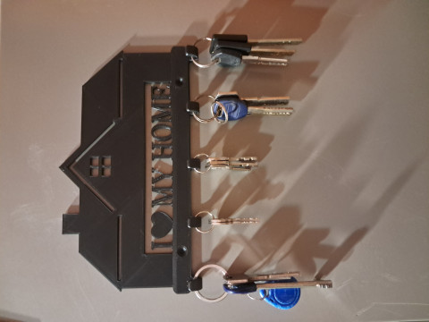 Key hanger I LOVE MY HOME 3D Print Model