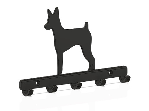 Keyholder miniature Pinscher Model Cetak 3D