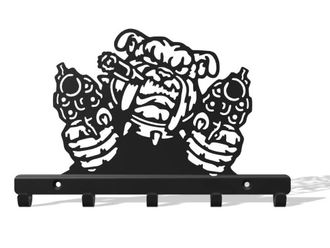 Bulldog gangster porta-chaves Modelo de Impressão 3D
