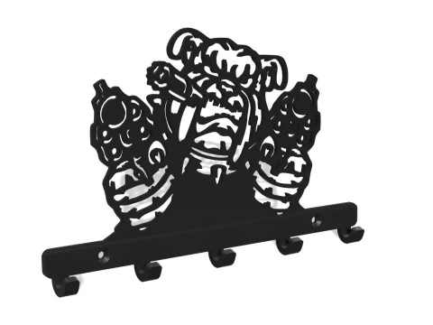 Keyholder gangster bulldog 3D Print Model