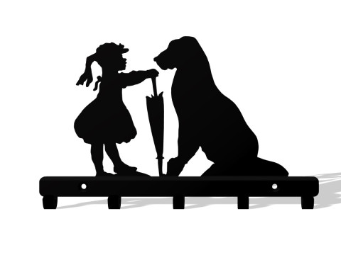 Key hanger girl and dog 3D 打印模型