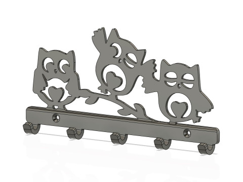 Keyholder Funny owls 3D Print Model