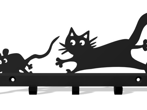 Cat and Mouse Key Chase 3D 프린트 모델