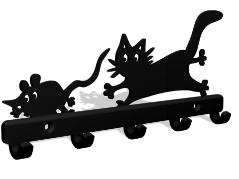 Cat and Mouse Key Chase Model Cetak 3D