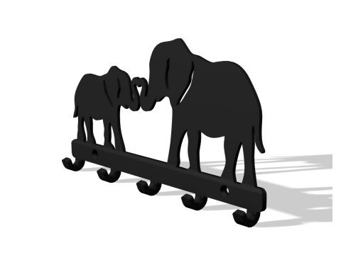 Elephant Embrace Key Station 3D Print Model