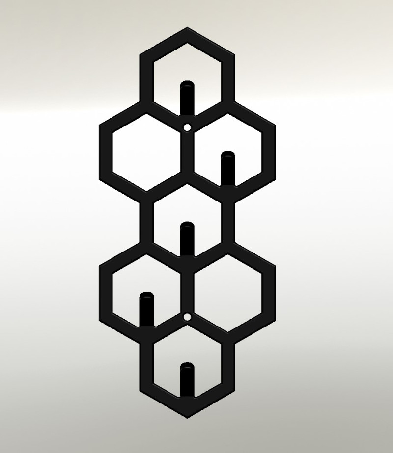 Key holder honeycomb vertical 3D 프린트 모델 .c4d .max .obj .3ds .fbx .stl .blend
