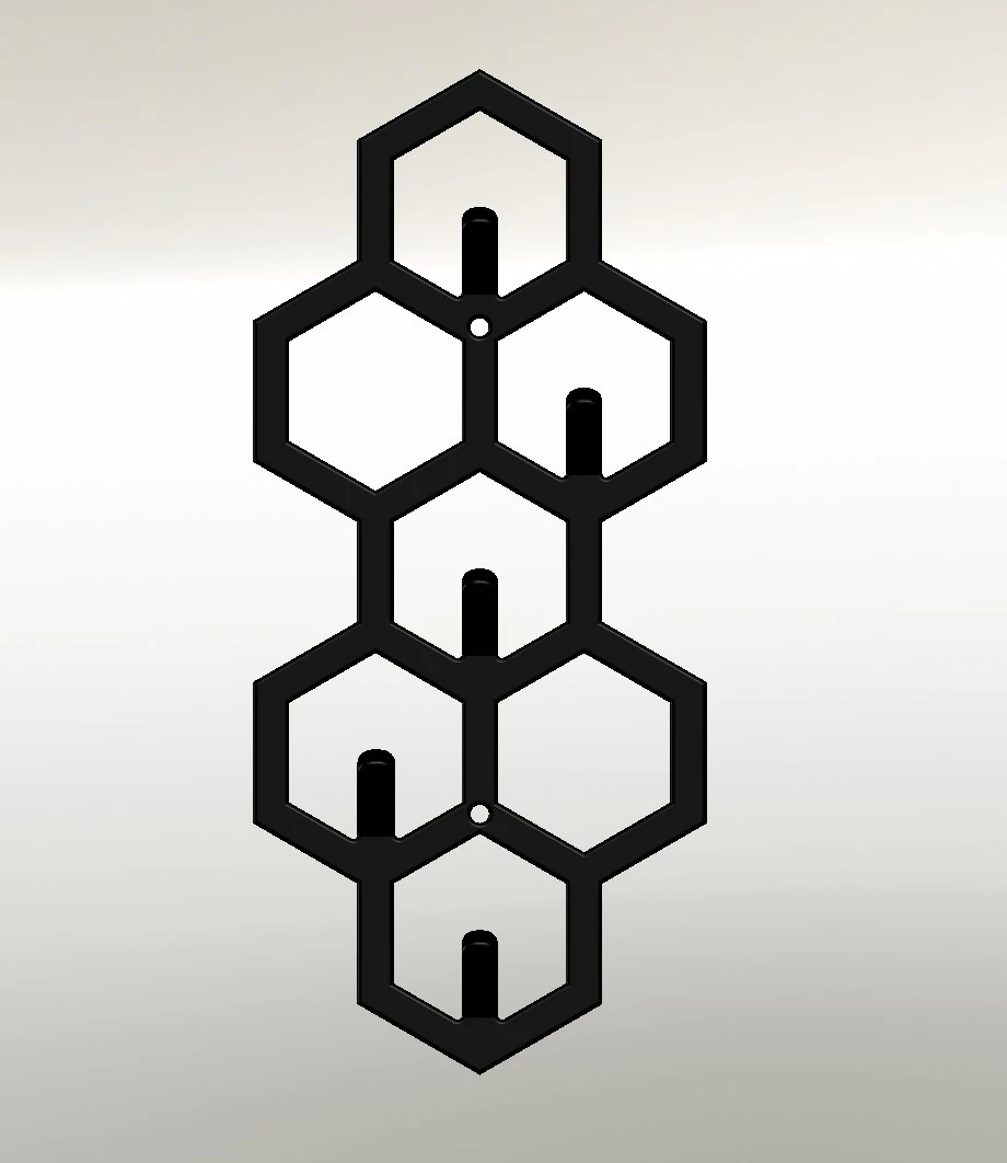 Key holder honeycomb vertical 3D Print Model .c4d .max .obj .3ds .fbx .stl .blend 