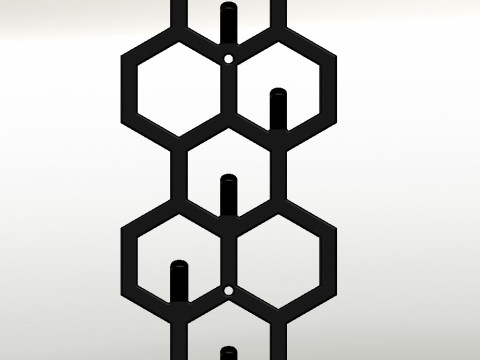 Key holder honeycomb vertical 3D 프린트 모델