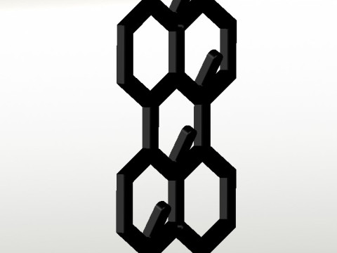 Key holder honeycomb vertical 3D 프린트 모델