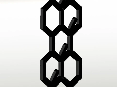 Key holder honeycomb vertical 3D Print Model