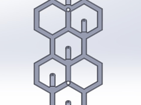 Key holder honeycomb vertical 3D 프린트 모델