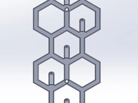 Key holder honeycomb vertical 3D Print Model