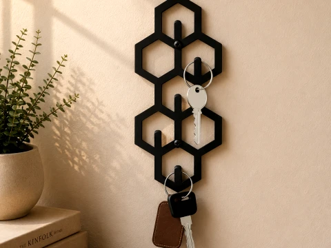 Schl&uuml;sselhalter Wabe vertikal 3D Druckmodell